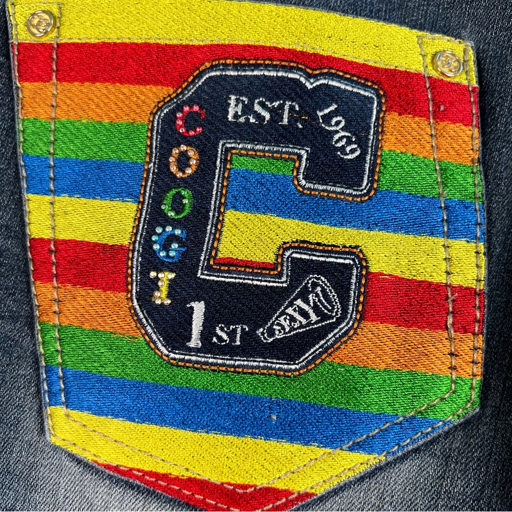 Coogi Blue Jeans with Colorful Pocket Design 16W Women’s - Picture 7 of 11